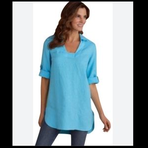 Soft Surroundings Morgana Tunic Top in Blue